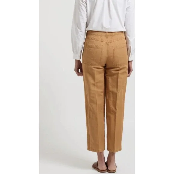 NWT Free People CLOSED Linen Cotton ''Abe'' Preppy Pants Earth Orange Size 34